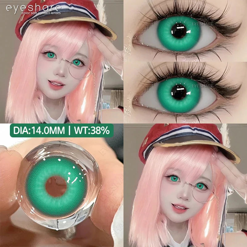 Rynx | 2-piece Halloween Colorful Contact Lenses Cosplay Eye Lenses Anime Colored Lenses Red Contact Seasonal Lenses Fashion Makeup Lenses