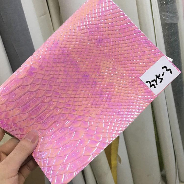 Lisslune | Pressed Holographic Crocodile Synthetic Leather Crafting Sheet - Premium DIY Material