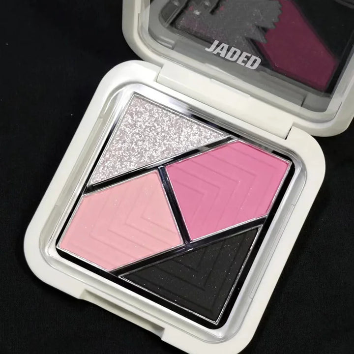 Rynx | Blue 4 Colors Eyeshadow Palette Matte Glitter Green Eyeshadow Pink Black Eyeshadow Pigments Shadows Professional Makeup Palette