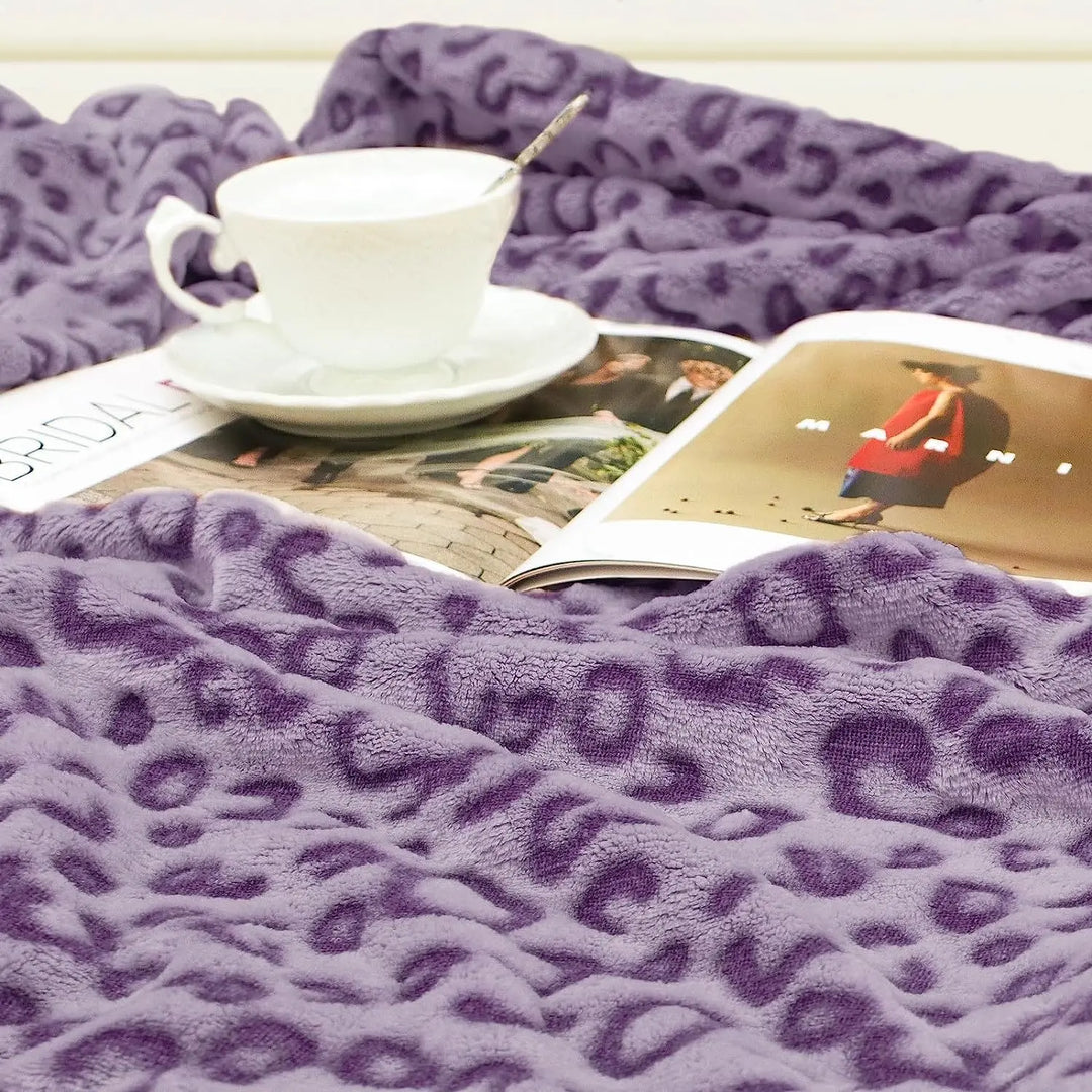 Lisslune | Leopard pattern fleece blanket