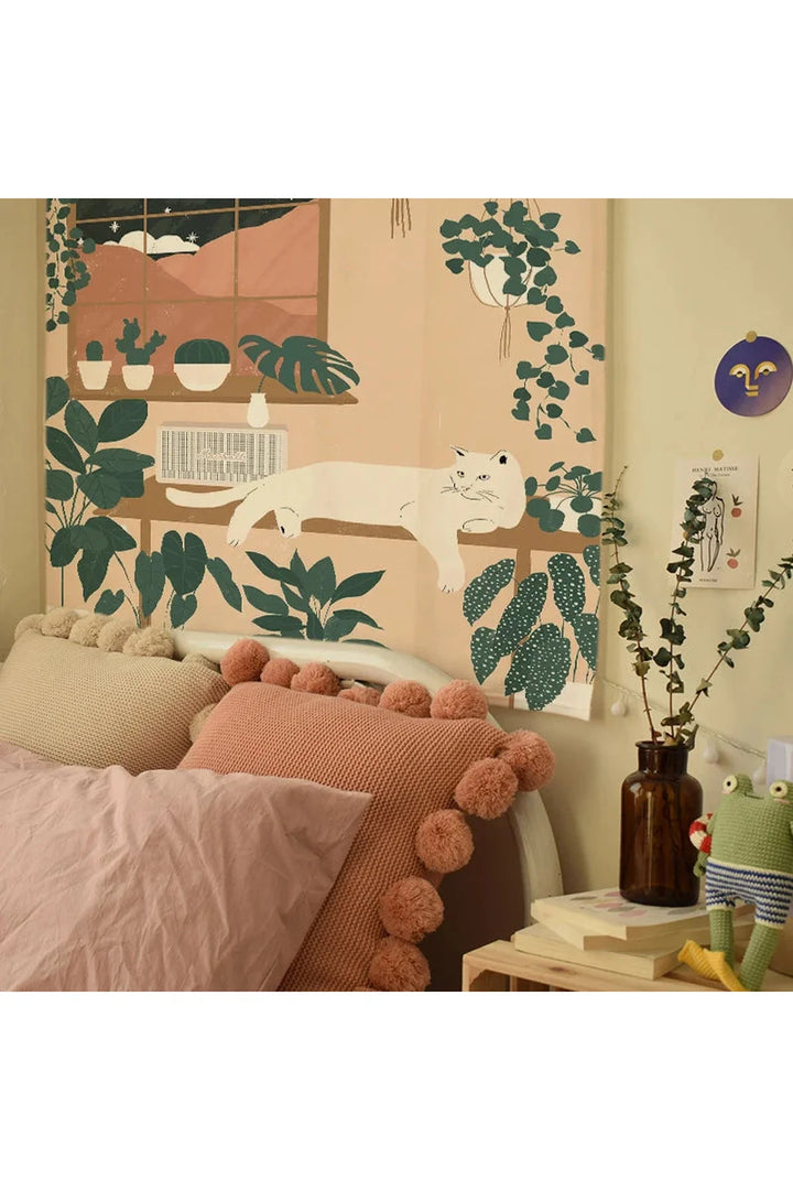 Lisslune | Cat motif wall tapestry