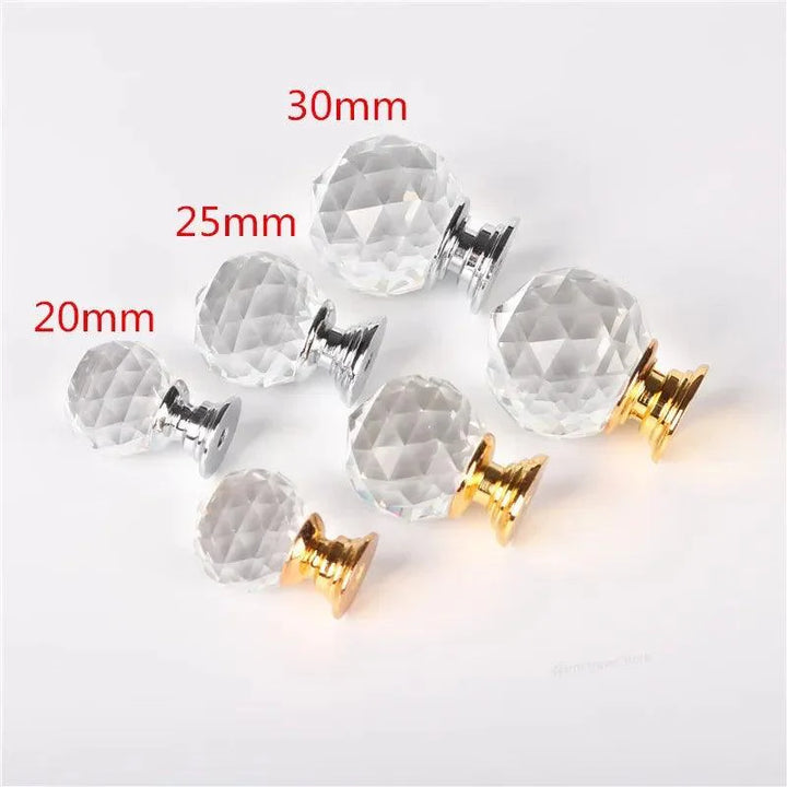 Lisslune | Elegant Clear Crystal Cabinet Knobs - Stylish Drawer Pull Handles with Sturdy Zinc Alloy Base