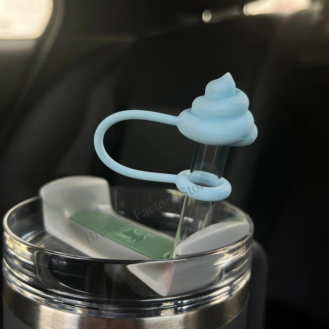 Lisslune | Verspellen Poop Theme Silicone Straw Caps for Stanley Tumblers - Cute Drink Protectors