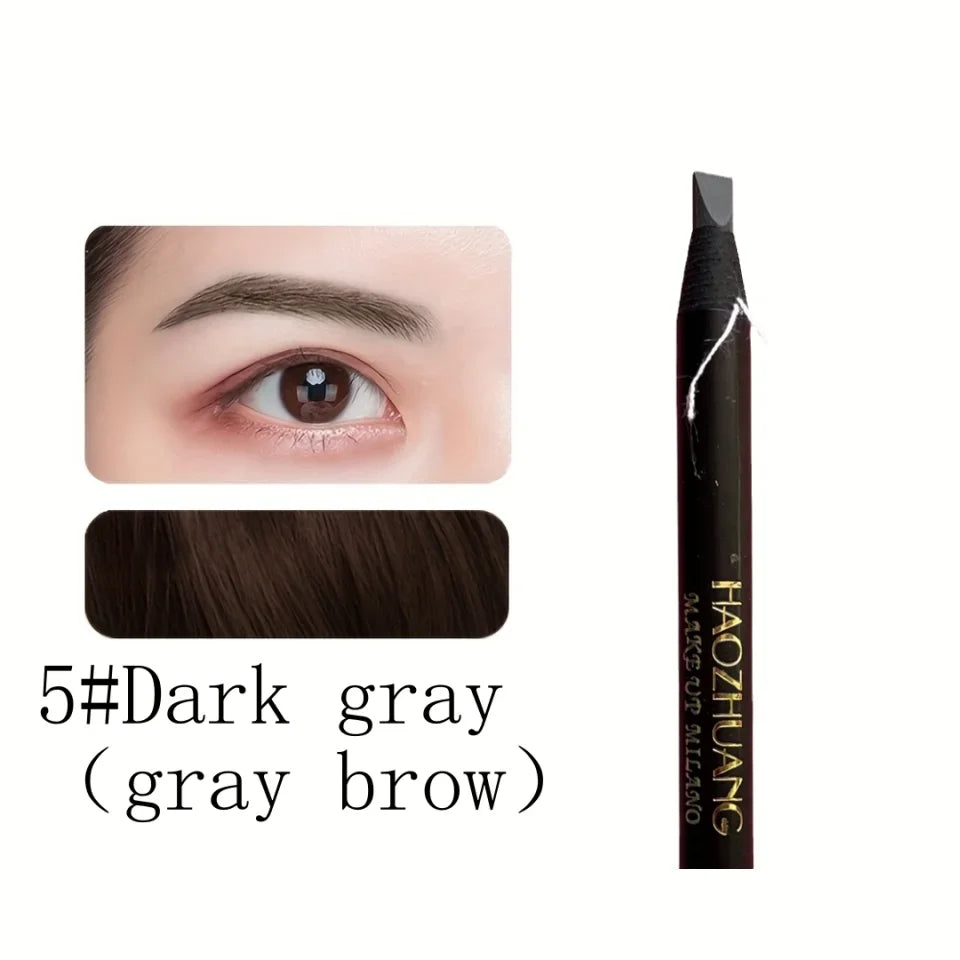 Rynx | High-Quality Pull Eyebrow Pencil Black Leather Makeup Wild Line Eyebrow Pencil Waterproof Hard Cap Flat Head Pencil White Pencil