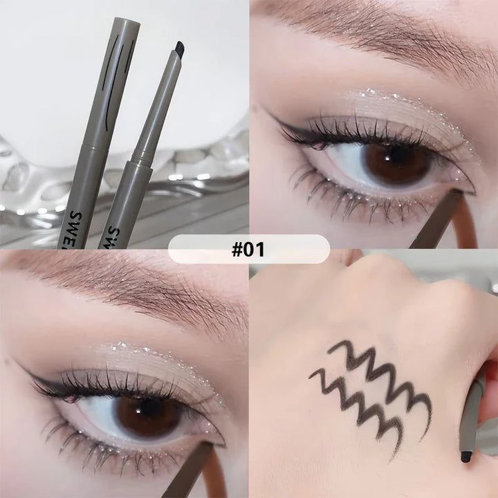 Rynx | Matte Lying Silk Moth Eyeliner Gel Pencil Waterproof Non-Blooming Quick-Drying Eyeliner Pencil Tea Brown Eyeshadow Pencil Makeup