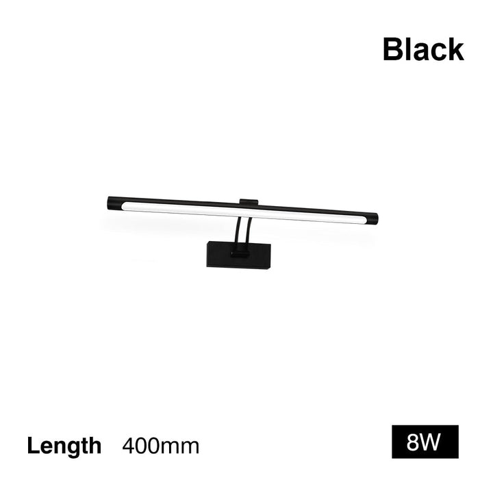 Lisslune | 80-100cm LED wall lamp - Modern black/silver wall light for the bathroom, internally mounted picture light