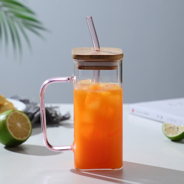 Lisslune | Stylish Square Large Capacity Mug with Straw