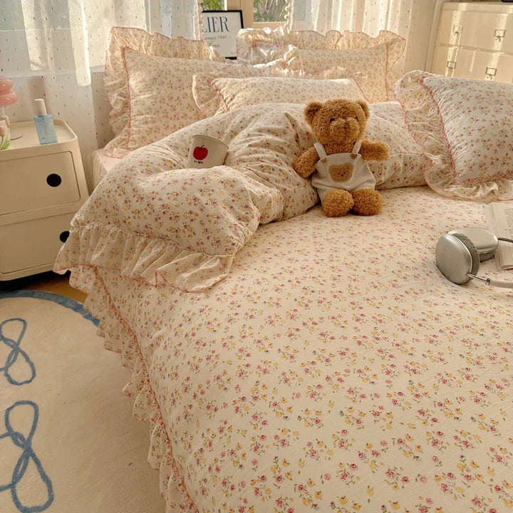 Rynx | Cute Print Bed Sheet Set Girls' Room Bedding Set Single/Double/Queen/King Size Bedding Set Soft Bedding sábanas para cama