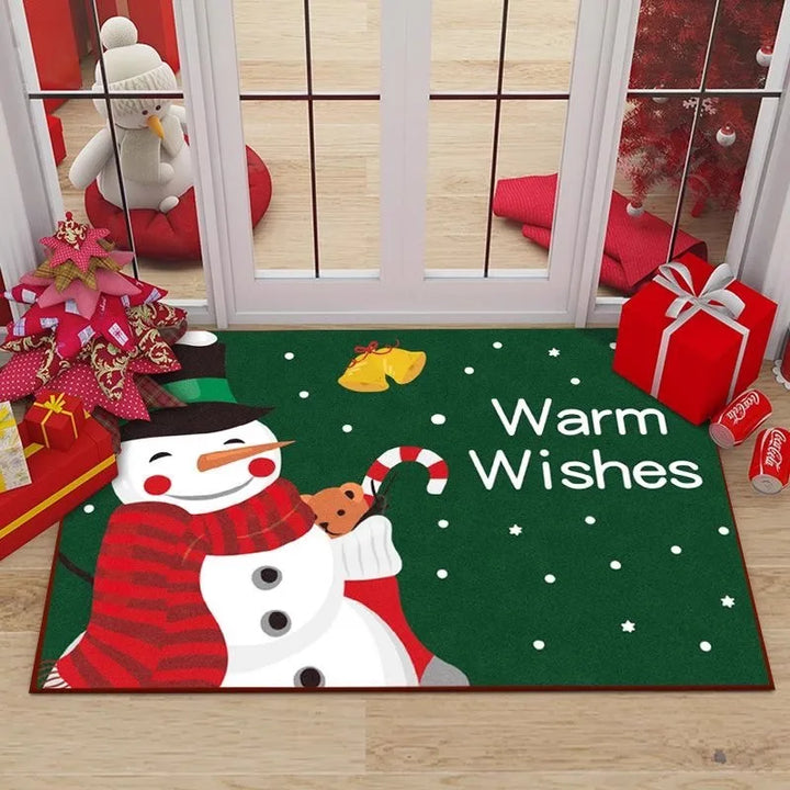 Rynx | Christmas Home Rug Holiday Decoration Doormat Cartoon Sweet Rug Santa Pattern Kids Mat Dirt-Repellent Rug