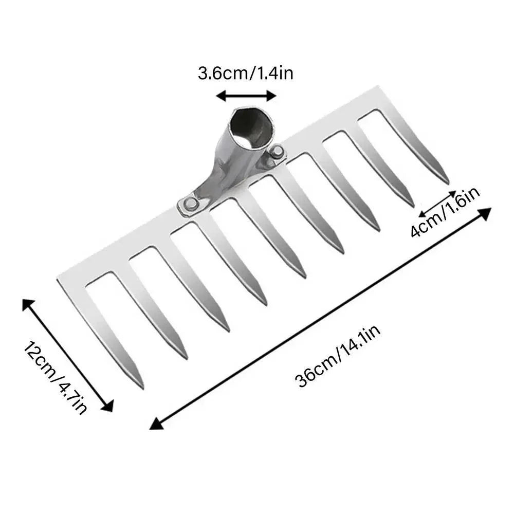 Lisslune | Sustainable Carbon Steel Garden Rake Set for Effective Soil Preparation and Weed Control