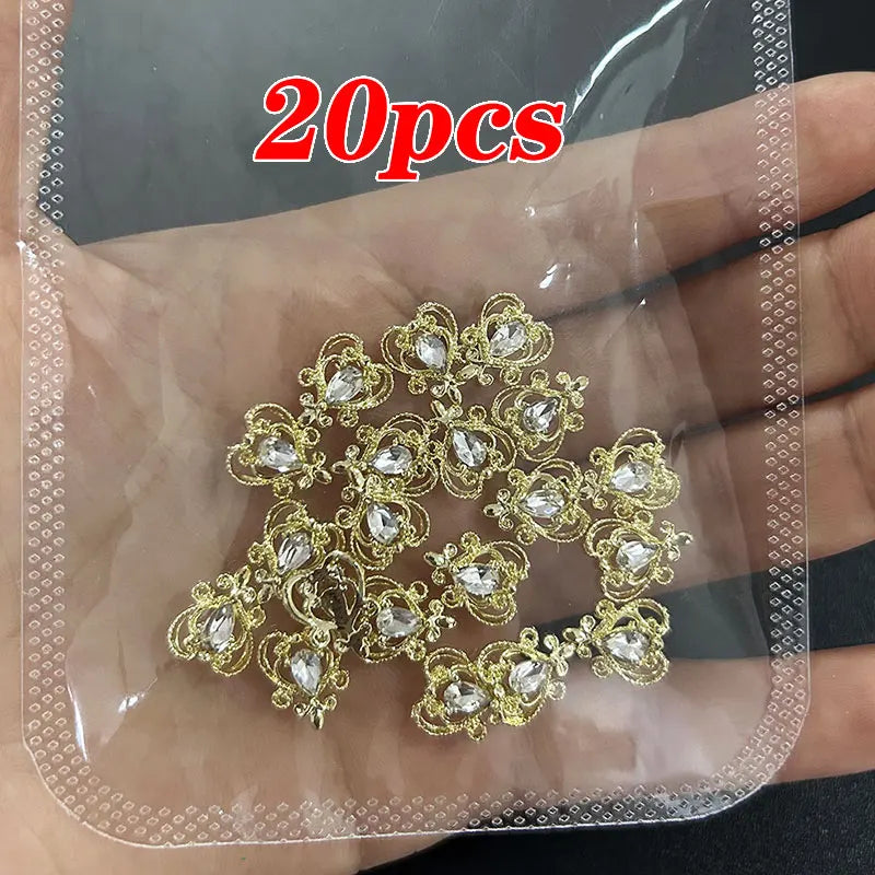 Rynx | 20 pieces/bag 3D Cherry Nail Charms Red & Pink Cherry Nail Rhinestones Nail Gemstones Nail Glitter Stud Fruit Nail Slices for Nail Jewelry