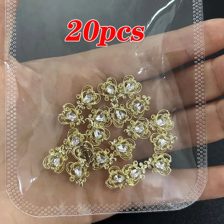 Rynx | 20 pieces/bag 3D Cherry Nail Charms Red & Pink Cherry Nail Rhinestones Nail Gemstones Nail Glitter Stud Fruit Nail Slices for Nail Jewelry