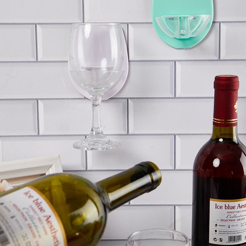 Lisslune | Self-adhesive bathroom champagne & wine glass holder