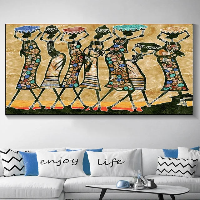 Lisslune | Plus Sizes Abstract African Woman Canvas Painting
