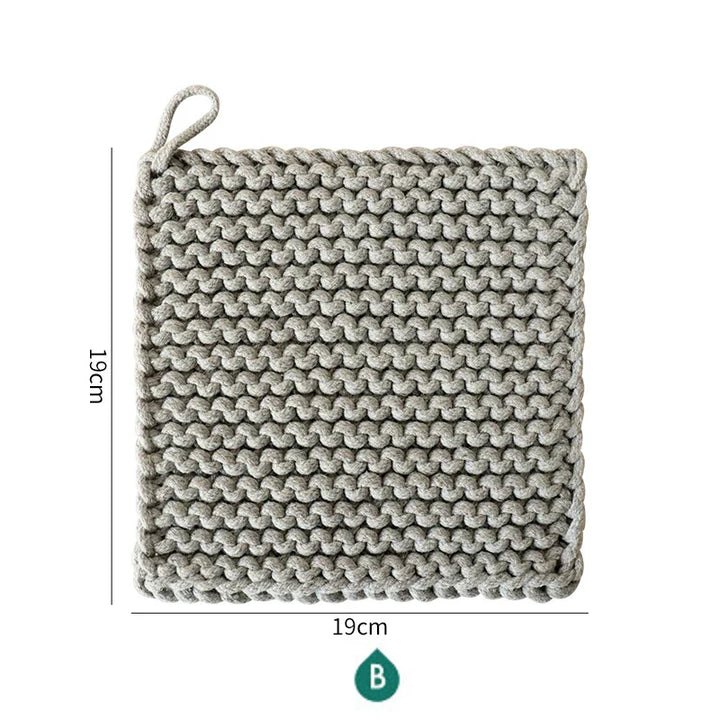 Rynx | Woven Pot Holder Cotton Coaster Heat Resistant Cup Mug Mat Coffee Tea Hot Drink Coaster Placemat Table Decoration Accessories