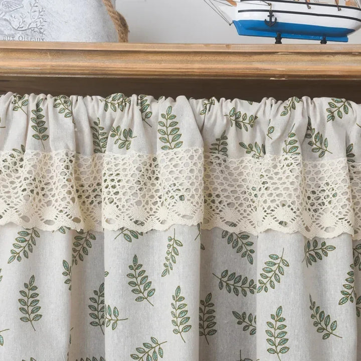 Rynx | Nordic Style Short Curtains for the Kitchen Solid Cotton-Linen Curtain Wine Rack Door Window Small Curtains Wardrobe Curtain
