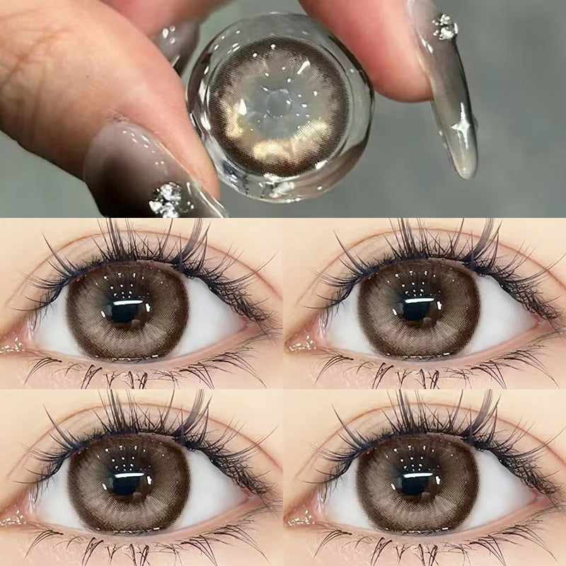 Rynx | 2 pieces of natural colored contact lenses for prescription eyes high-quality brown eyes circular beautiful pupil fast shipping