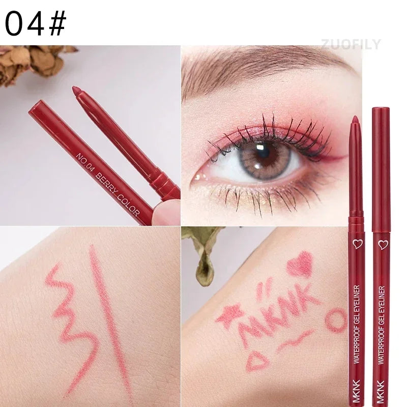 Rynx | 1Pcs Black Brown Sexy Long-lasting Eyeliner Pencil Waterproof Pigment Pink Eyeliner Pencil Women's Fashion Color Eye Makeup Cosmetics