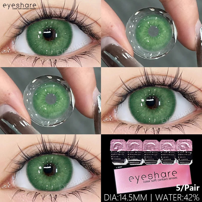 Rynx | 5 pairs of daily colored contact lenses for eyes 42% high water content 1 daily lens comfortable to wear disposable