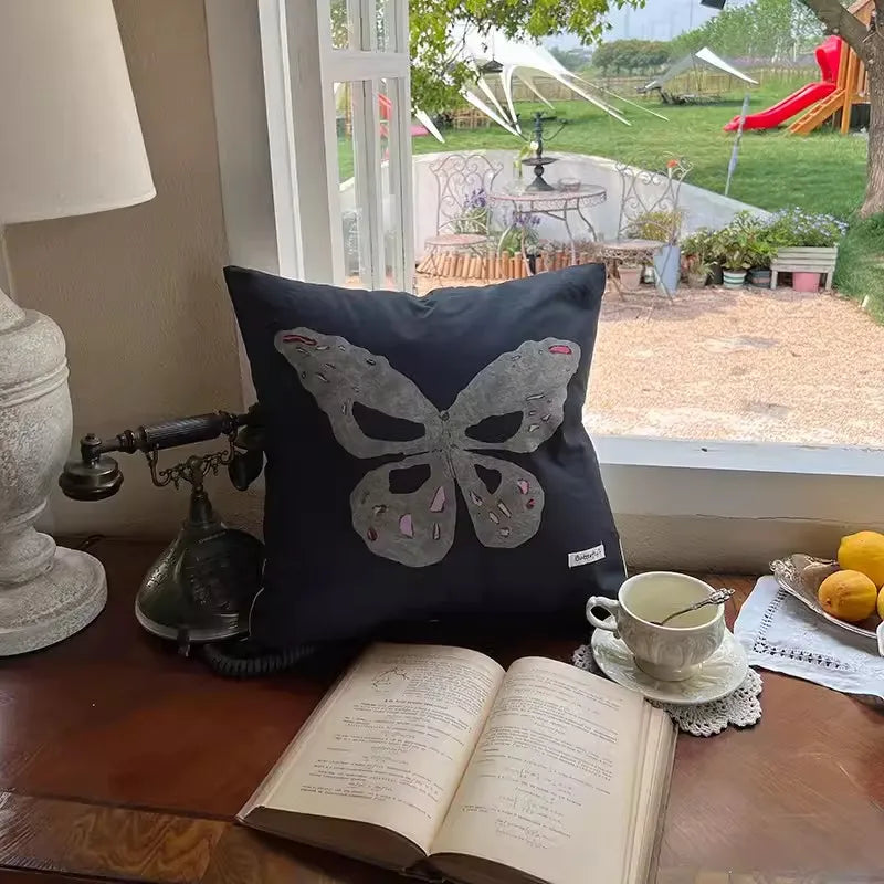 Rynx | Korean style butterfly cushion cover cute cartoon apple decorative embroidery cushion cover cushion cover for home studio 45x45cm