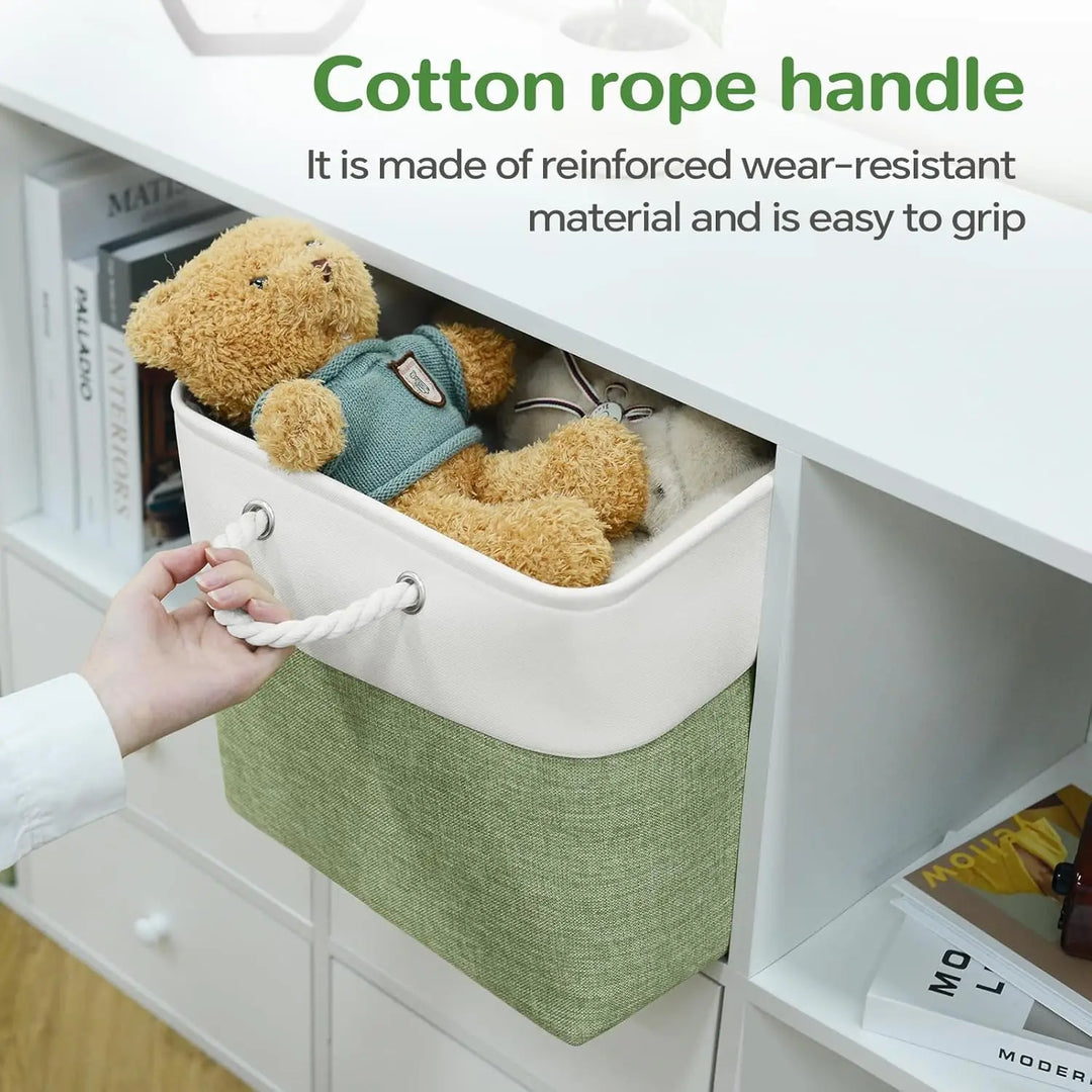 Lisslune | Set of 6 Foldable Fabric Cube Storage Boxes with Rope Handles – Nadir