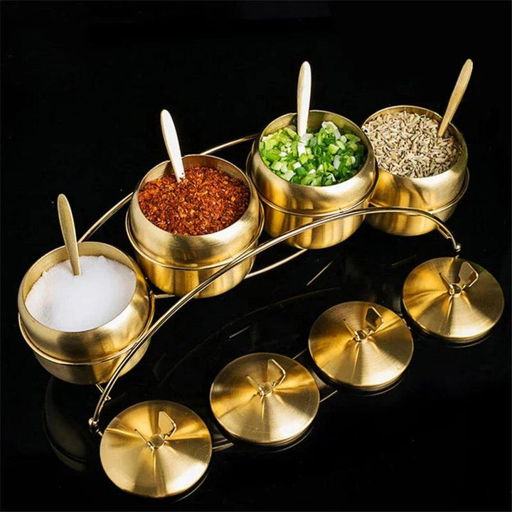 Lisslune | Elegant Stainless Steel Spice Organizer Set for a Modern Kitchen