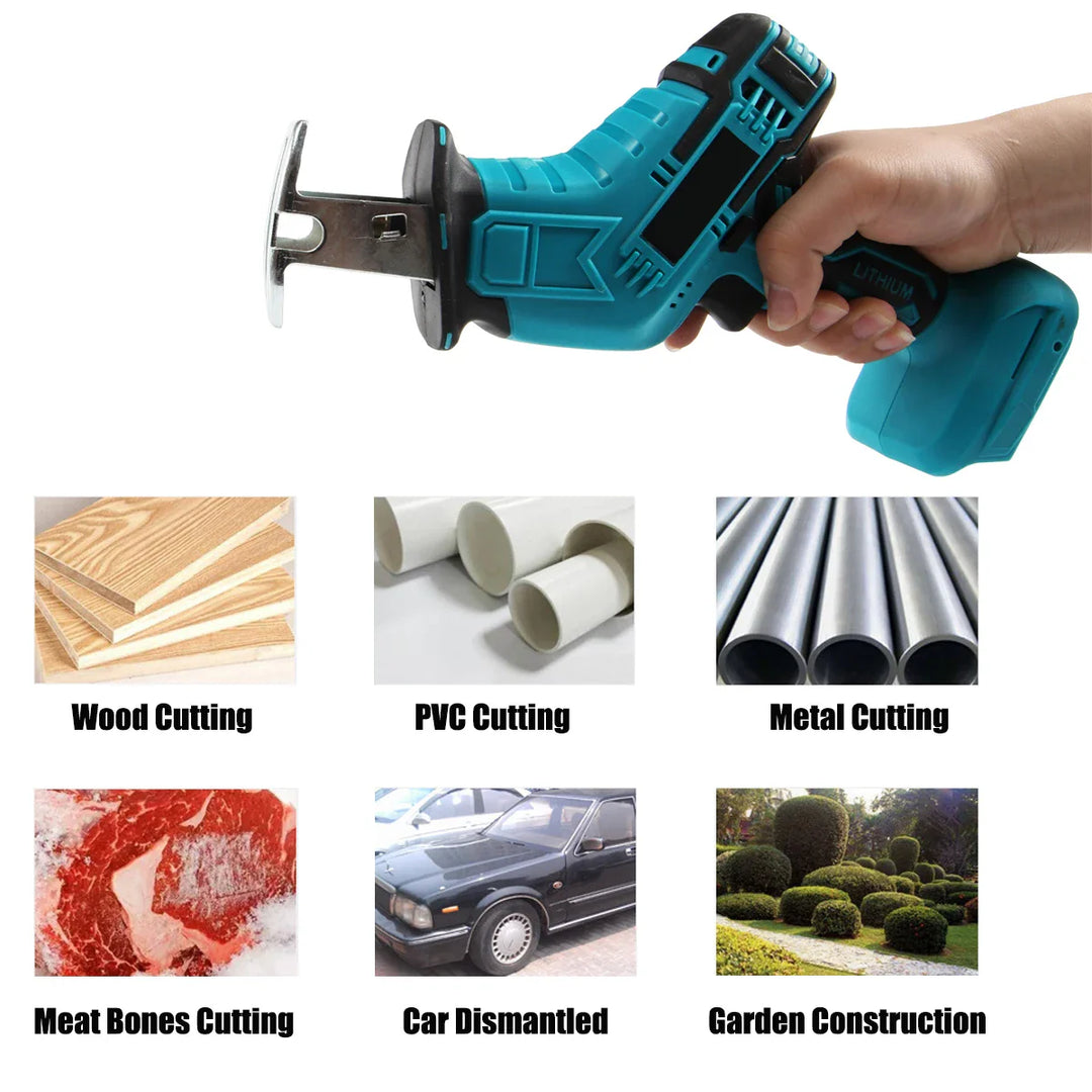 Lisslune | Cordless Electric Reciprocating Saw for Wood & Metal Cutting – PowerCut