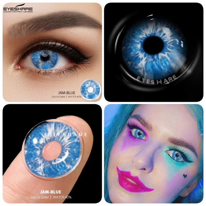 Rynx | 1 Pair Colored Contact Lenses for Eyes Cosplay Contact Lenses Blue Lenses Halloween Lens Cosmetics Pupils Eye Color Lens