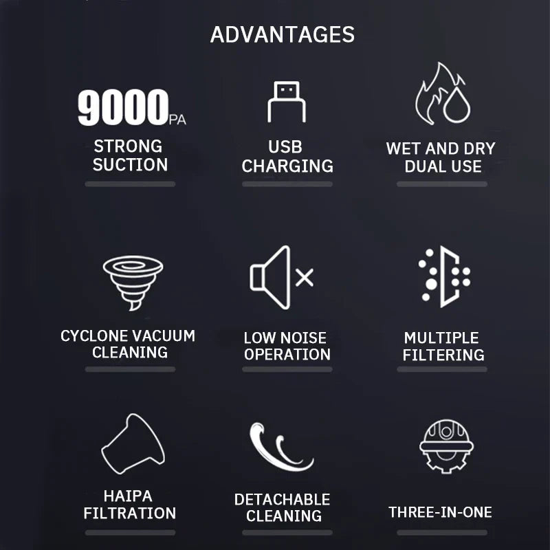 Lisslune | 3in1 Strong Suction Wireless Handheld Vacuum Cleaner