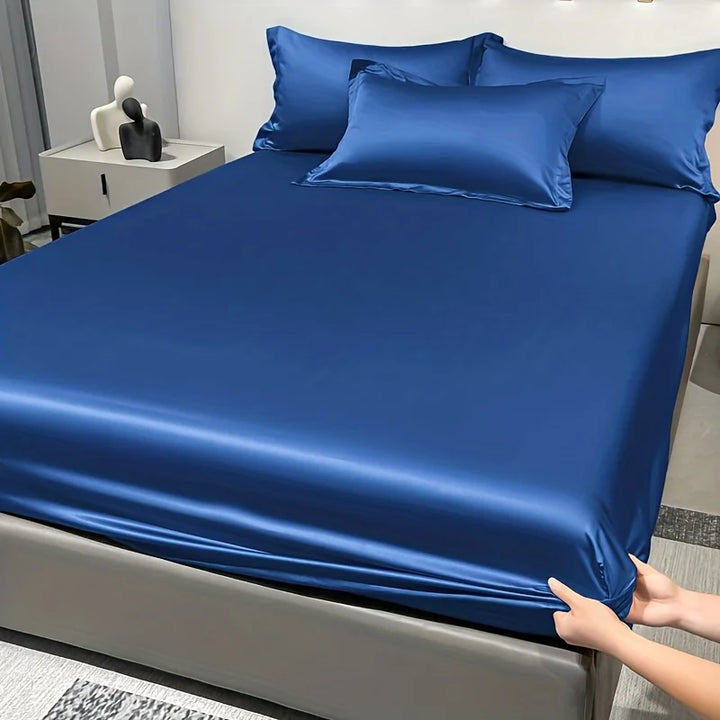 Lisslune | SatinDreams Luxury Fitted Sheet | Silky Satin Bed Sheet | Breathable & Cooling | Wrinkle-Free | Easy Care