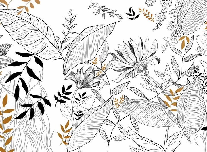 Lisslune | Serene Tropical Paradise Abstract Mural - Elegant Botanical Decor for Stylish Homes