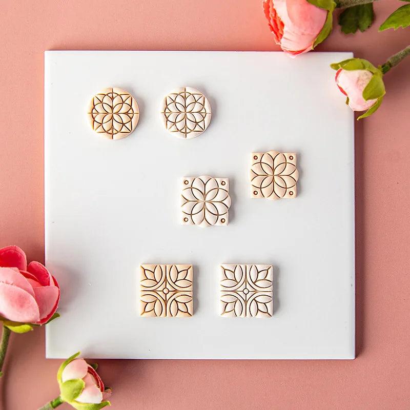 Lisslune | Flower and geometric polymer clay cutters for unique earrings and jewelry creations