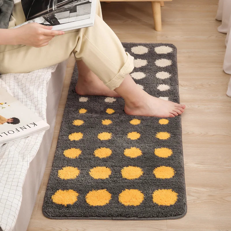 Rynx | Chic Dots Carpet Bathroom Mat Soft Geometric Bedroom Rug Door Mat Living Area Long Rug Non-Slip Hallway Living Room Decor
