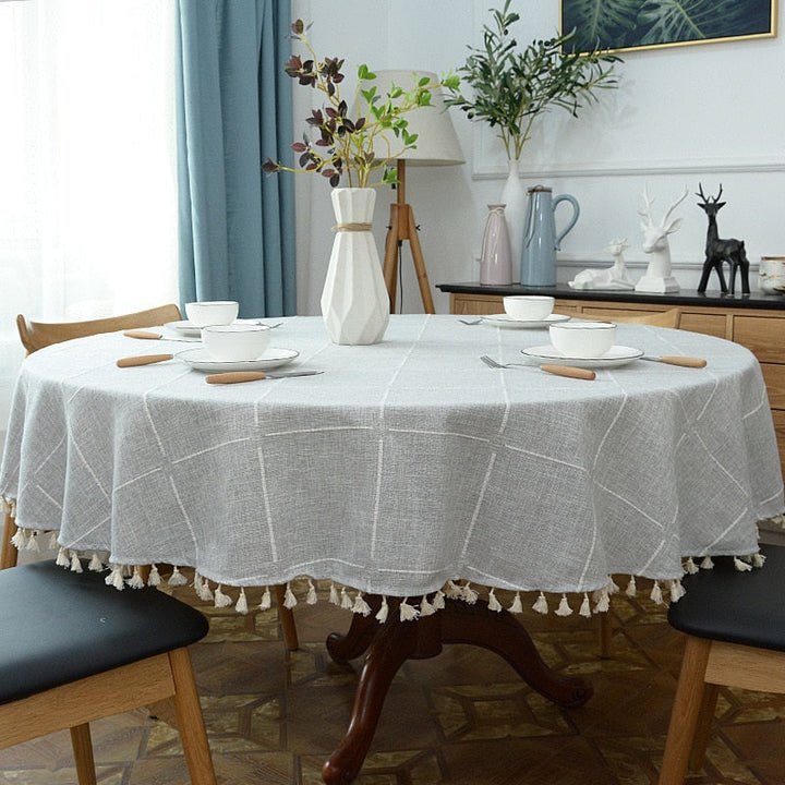 Lisslune | Aesthetic Round Linen Tablecloth