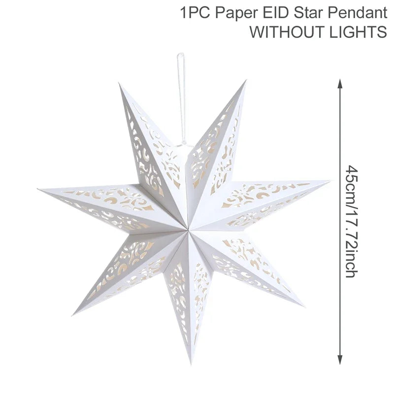 Rynx Hollow Star Hanging Pendant Ramadan Decoration 2024 for Home Navidad Natal Noël Gifts Christmas Ornaments New Year 2025