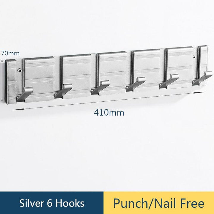Lisslune | Stylish Gray Aluminum Wall Hooks for Modern Home Organization