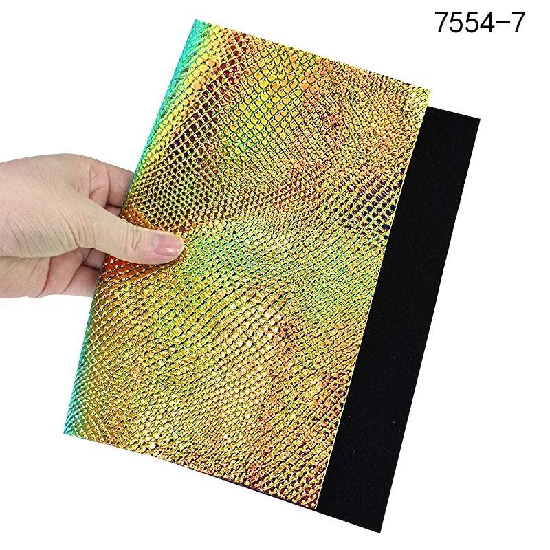 Lisslune | Iridescent Python Scale Holographic PU Fabric - Unleash Your Creative Potential