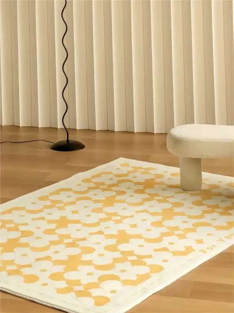 Rynx | Funny cute flower rug Minimalist children's room decor rug Comfortable soft bedroom rugs living room sofa living room rugs carpet