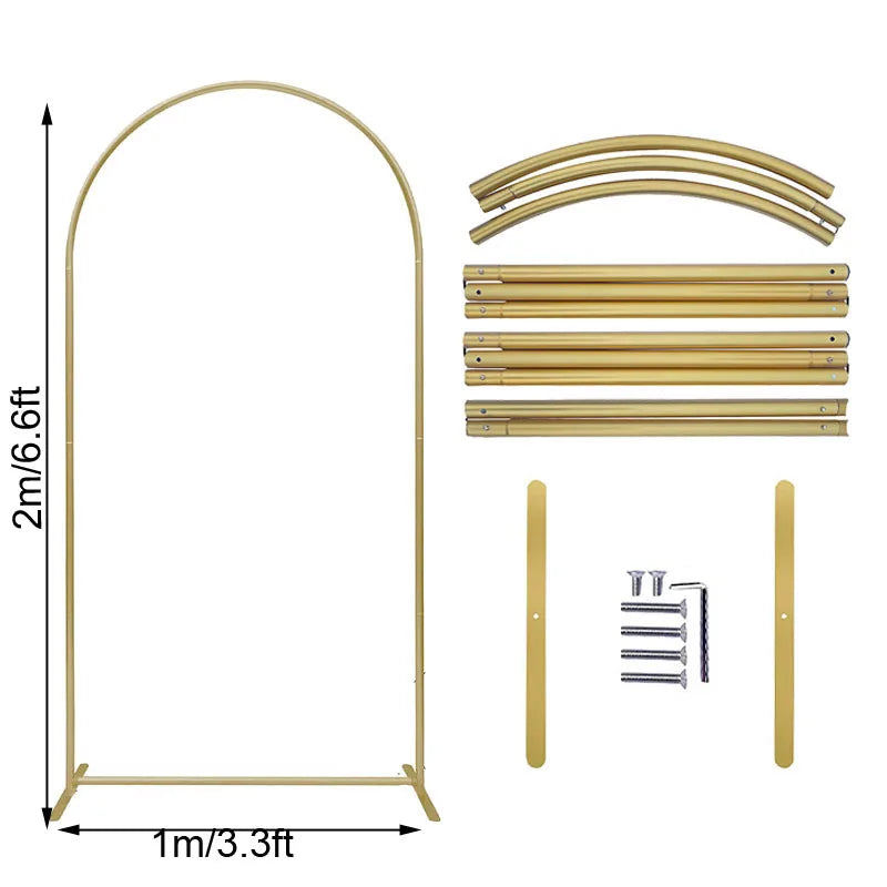 Rynx | 2M Metal balloon arch background stand birthday balloons party backdrop covers photo shoot double-sided elastic fabric background