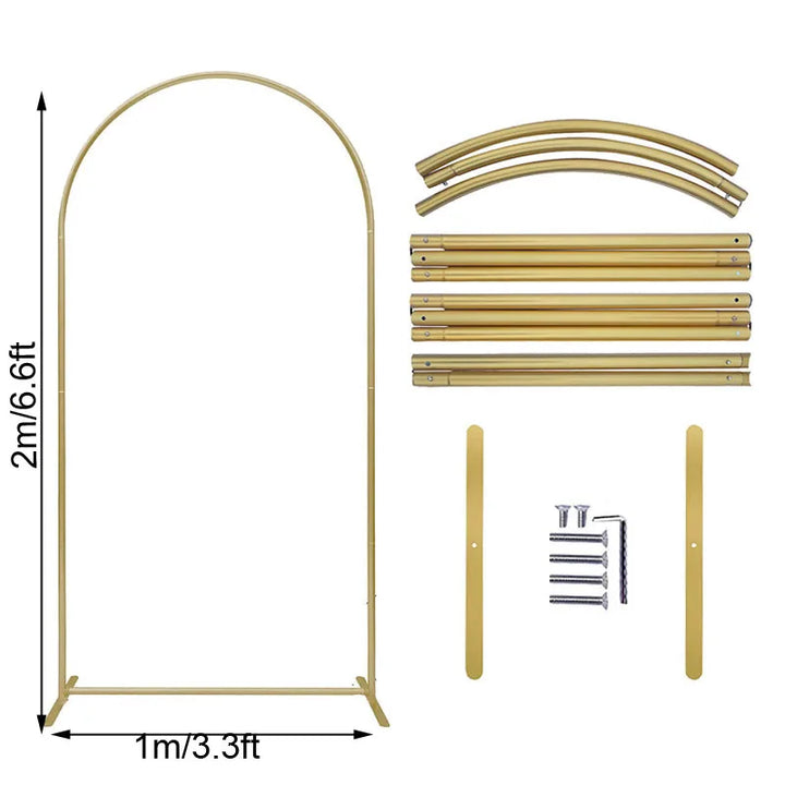 Rynx | 2M Metal balloon arch background stand birthday balloons party backdrop covers photo shoot double-sided elastic fabric background
