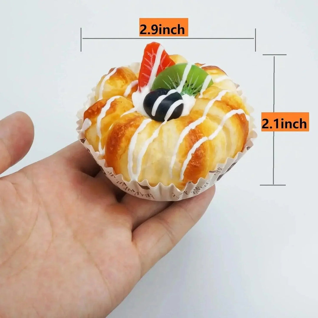 Lisslune | Realistic Synthetic Bakery Decor Set - 6 Lifesize Food Props for Kitchen and Business Display