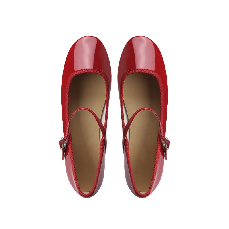 Rynx | Sneakers French Flat Women's Shoes Autumn Flat-Cut Mary Jane Shoes Single-Line Leather Shoes Ballet Singles Women