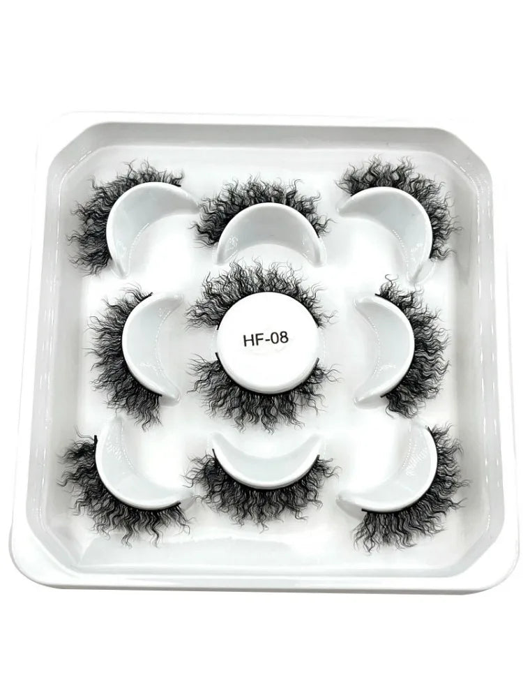 Rynx | New 5D Fluffy Curly Wool Lashes Minke Lashes Soft Natural Realistic Messy End Eye Extension Thick False Eyelashes Hotsale