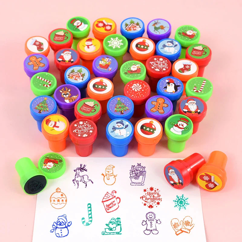 Rynx 10pcs Cartoon Animal Unicorn Self-Inking Stamp Toy Kids Birthday Party Gifts Goodie Bag Pinata Filler Boy Girl Christmas Gift