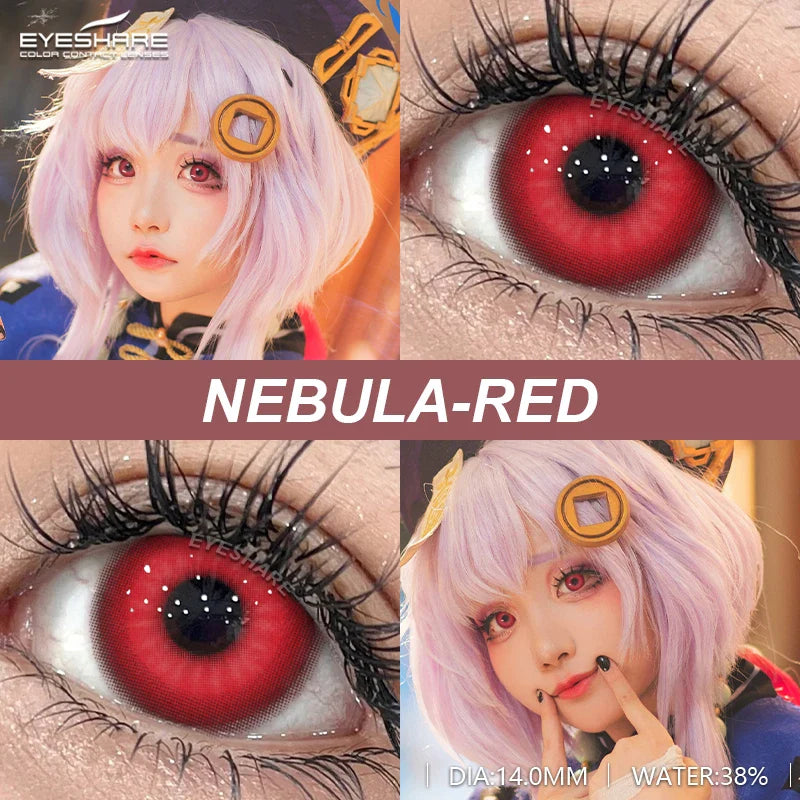 Rynx | 2 Piece Set Cosplay Contact Lenses for Eyes Anime Colored Contact Lenses Blue Contact Halloween Beautiful Pupil Annual Contact Lenses