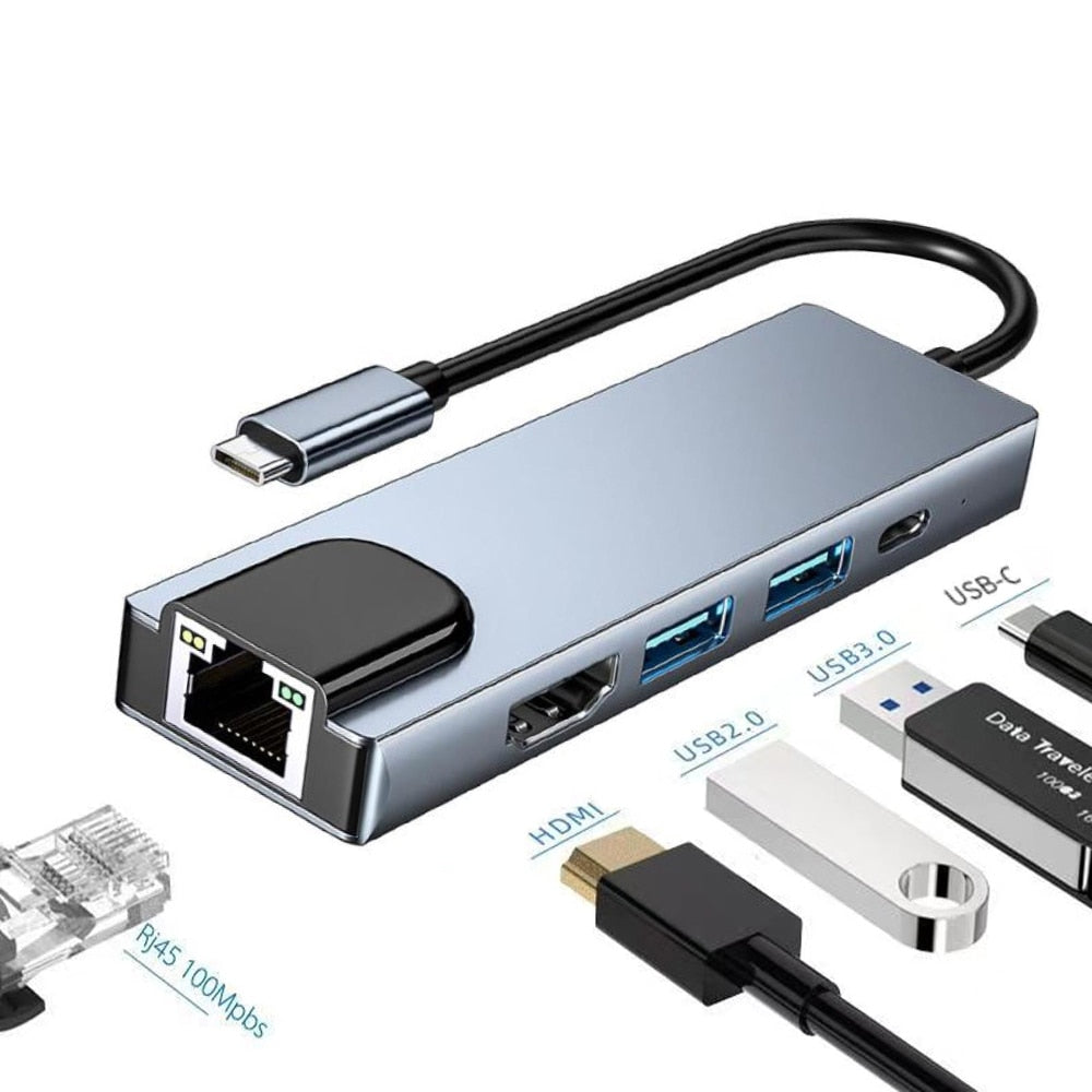 Lisslune | Thunderbolt 3 USB-C Hub with HDMI, PD, SD/TF for MacBook Air M1 and iPad Pro