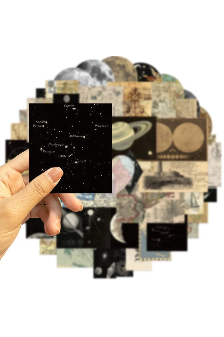 Lisslune | Planet map scrapbooking stickers