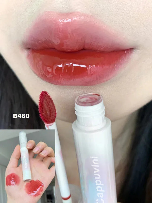 Rynx | Cherry Pink Mirror Water Lip Gloss 10 Colors Transparent Glass Lip Oil Waterproof Liquid Lipstick Nude Brown Clear Shade Makeup