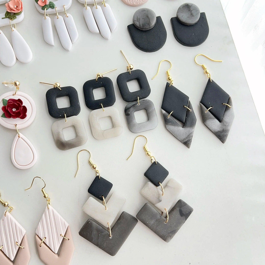 Lisslune | Creative geometric polymer ceramic cutters for unique earring creations