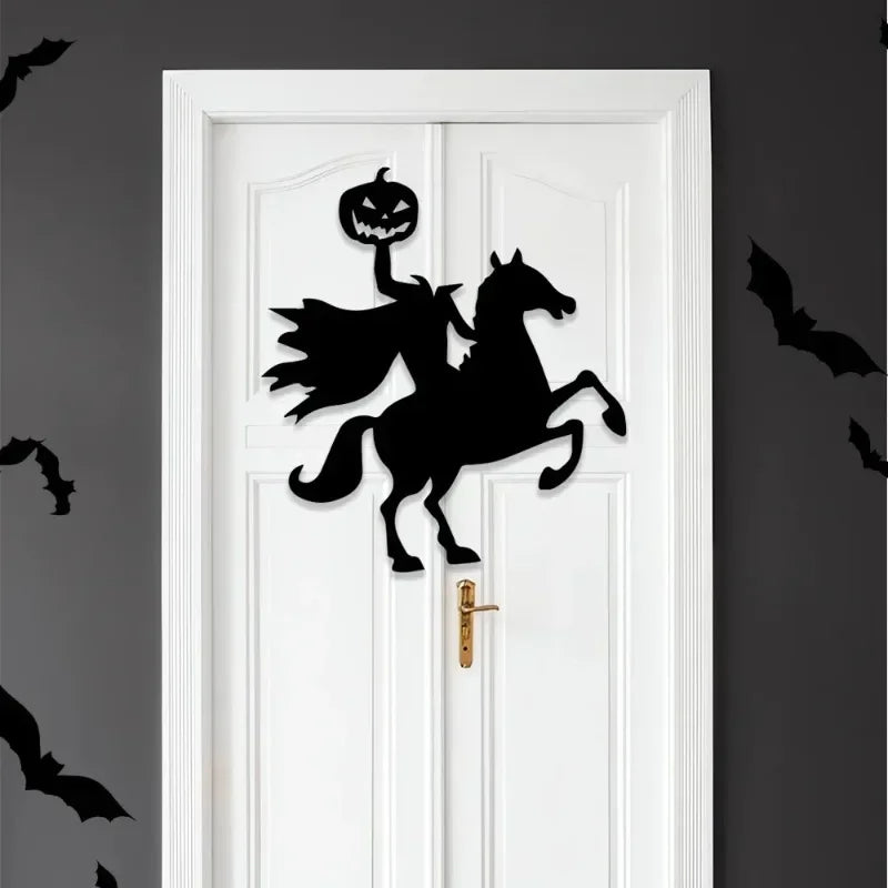 Rynx | New Halloween Decoration, Skull, Pumpkin, Halloween Horror Door Sticker, Felt Wall Stickers, Room Decoration